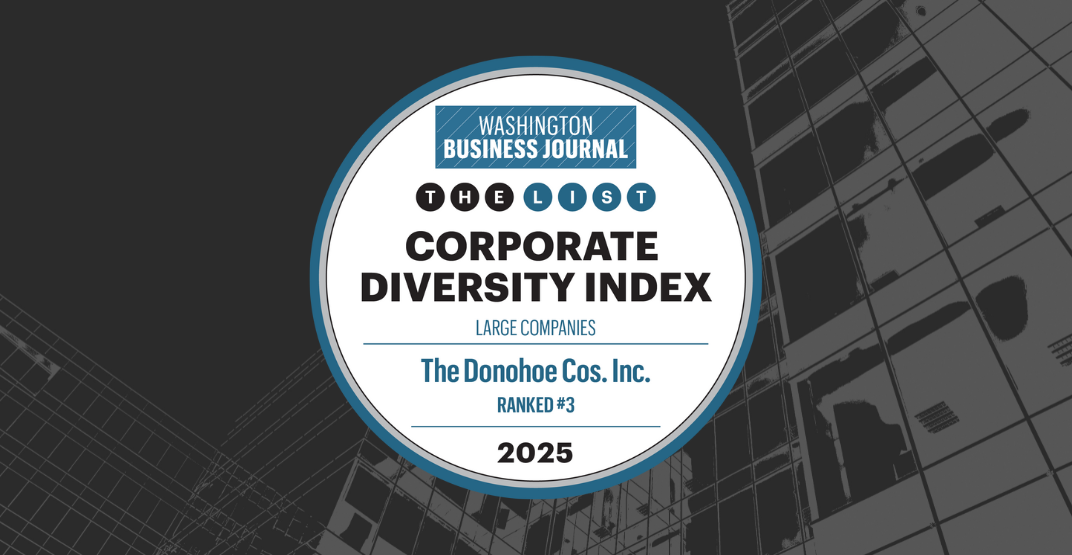 Donohoe Achieves #3 Ranking on Washington Business Journal’s 2025 Corporate Diversity Index Thumbnail